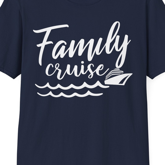 Family Cruise Shirt T-Shirt – Navy – Best Cruise Shirts Close Up
