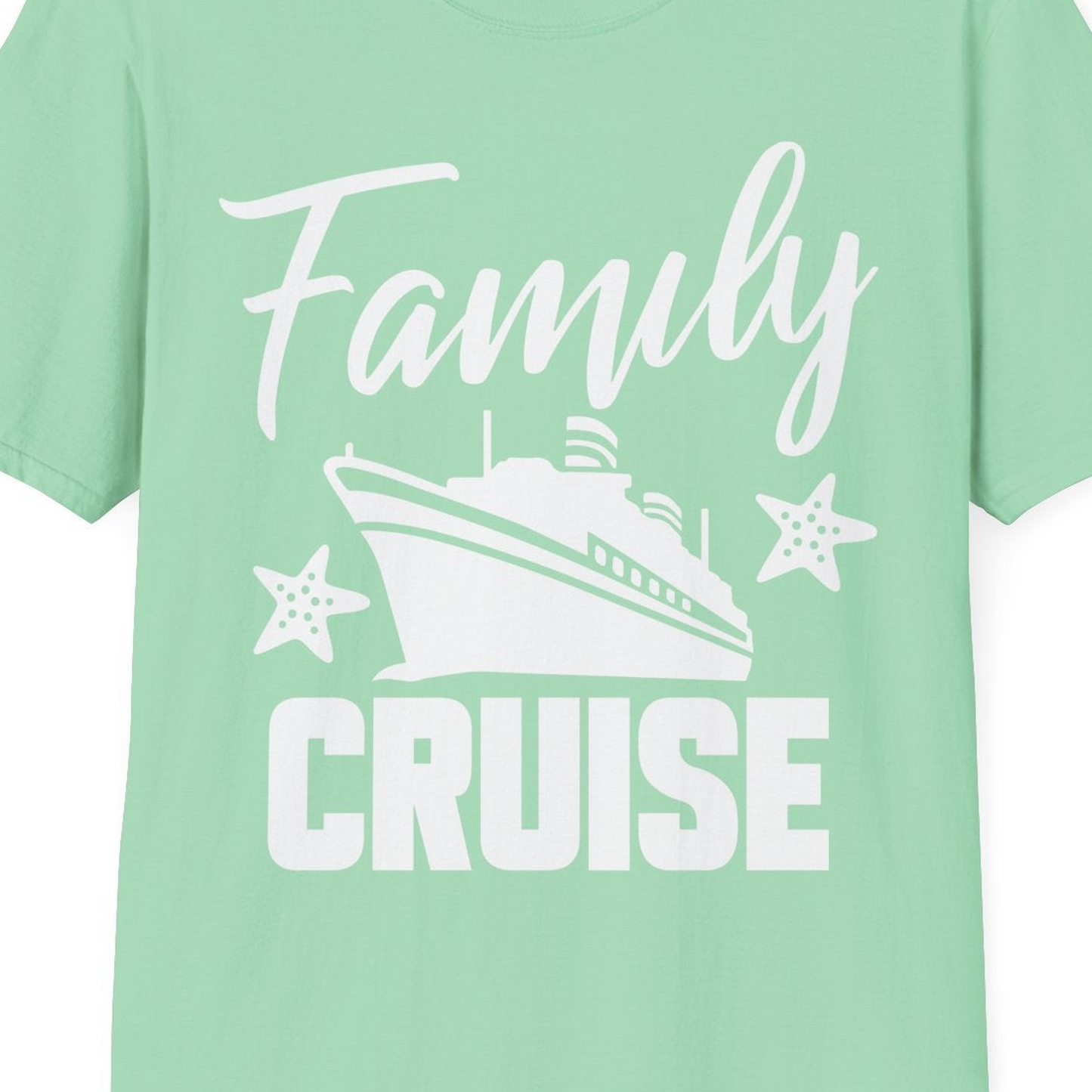 Family Cruise Shirt T-Shirt – Mint Green – Best Cruise Shirts Close Up