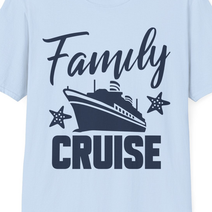 Family Cruise Shirt T-Shirt – Light Blue – Best Cruise Shirts Close Up