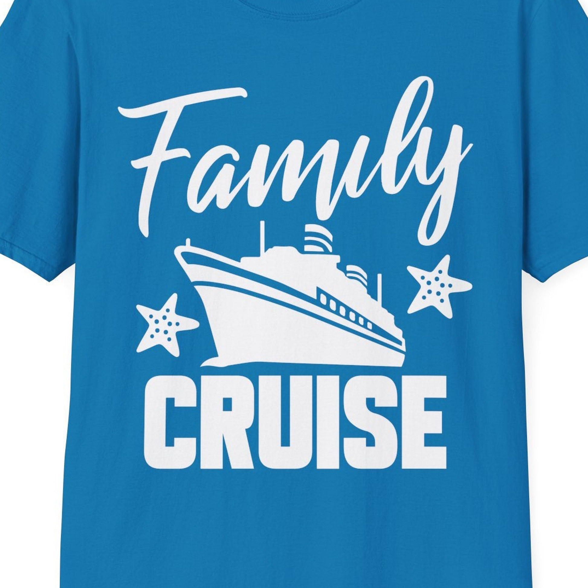 Family Cruise Shirt T-Shirt – Sapphire – Best Cruise Shirts Close Up