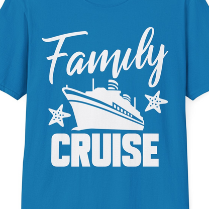 Family Cruise Shirt T-Shirt – Sapphire – Best Cruise Shirts Close Up