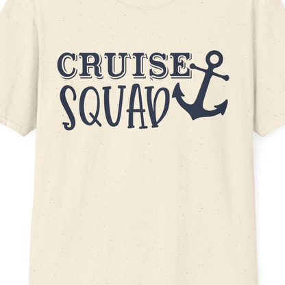 Cruise Squad Nautical Anchor Group Cruise Matching Shirt — T-Shirt T-Shirt – Natural – Best Cruise Shirts Close Up