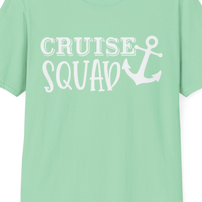 Cruise Squad Nautical Anchor Group Cruise Matching Shirt — T-Shirt T-Shirt – Mint Green – Best Cruise Shirts Close Up