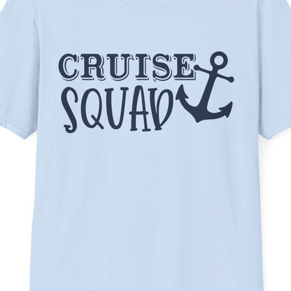 Cruise Squad Nautical Anchor Group Cruise Matching Shirt — T-Shirt T-Shirt – Light Blue – Best Cruise Shirts Close Up
