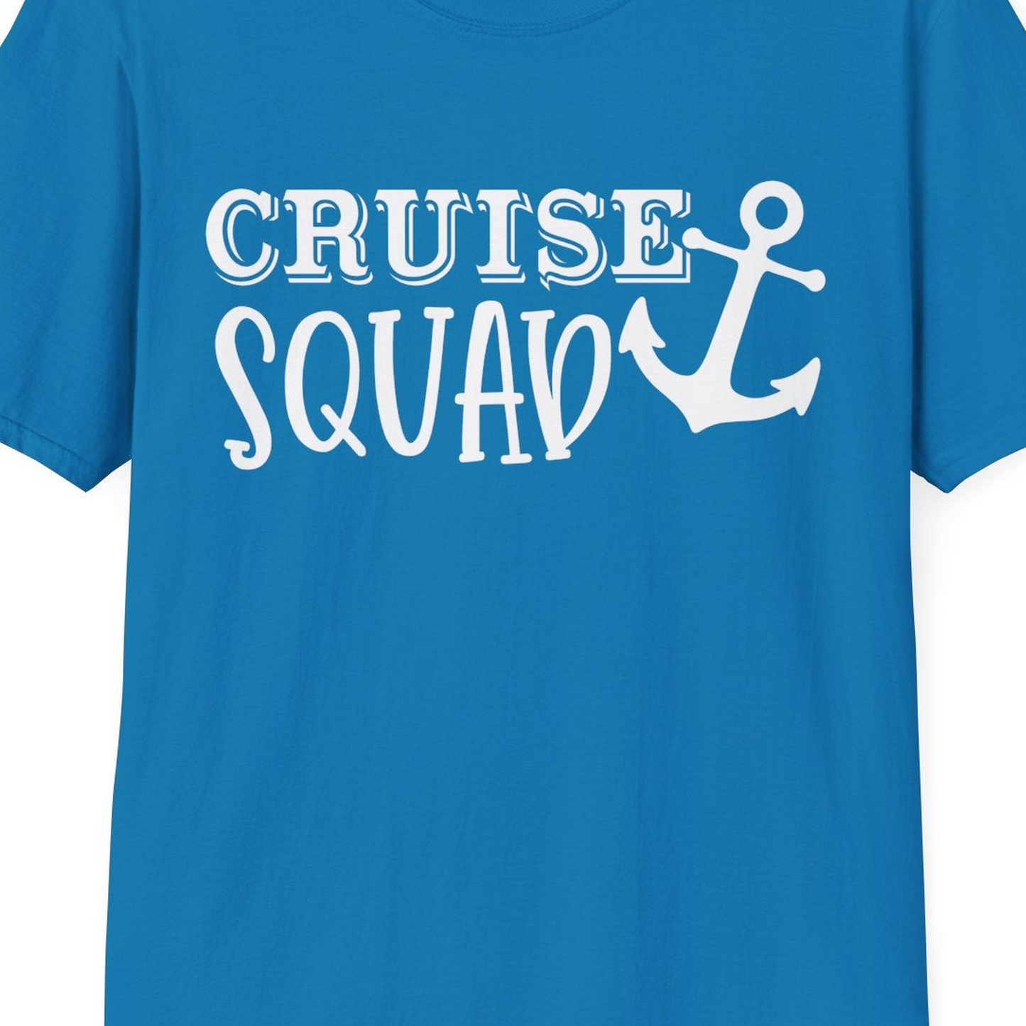 Cruise Squad Nautical Anchor Group Cruise Matching Shirt — T-Shirt T-Shirt – Sapphire – Best Cruise Shirts Close Up