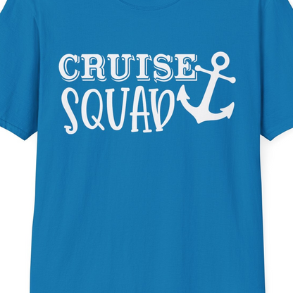 Cruise Squad Nautical Anchor Group Cruise Matching Shirt — T-Shirt T-Shirt – Sapphire – Best Cruise Shirts Close Up
