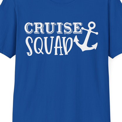Cruise Squad Nautical Anchor Group Cruise Matching Shirt — T-Shirt T-Shirt – Royal – Best Cruise Shirts Close Up