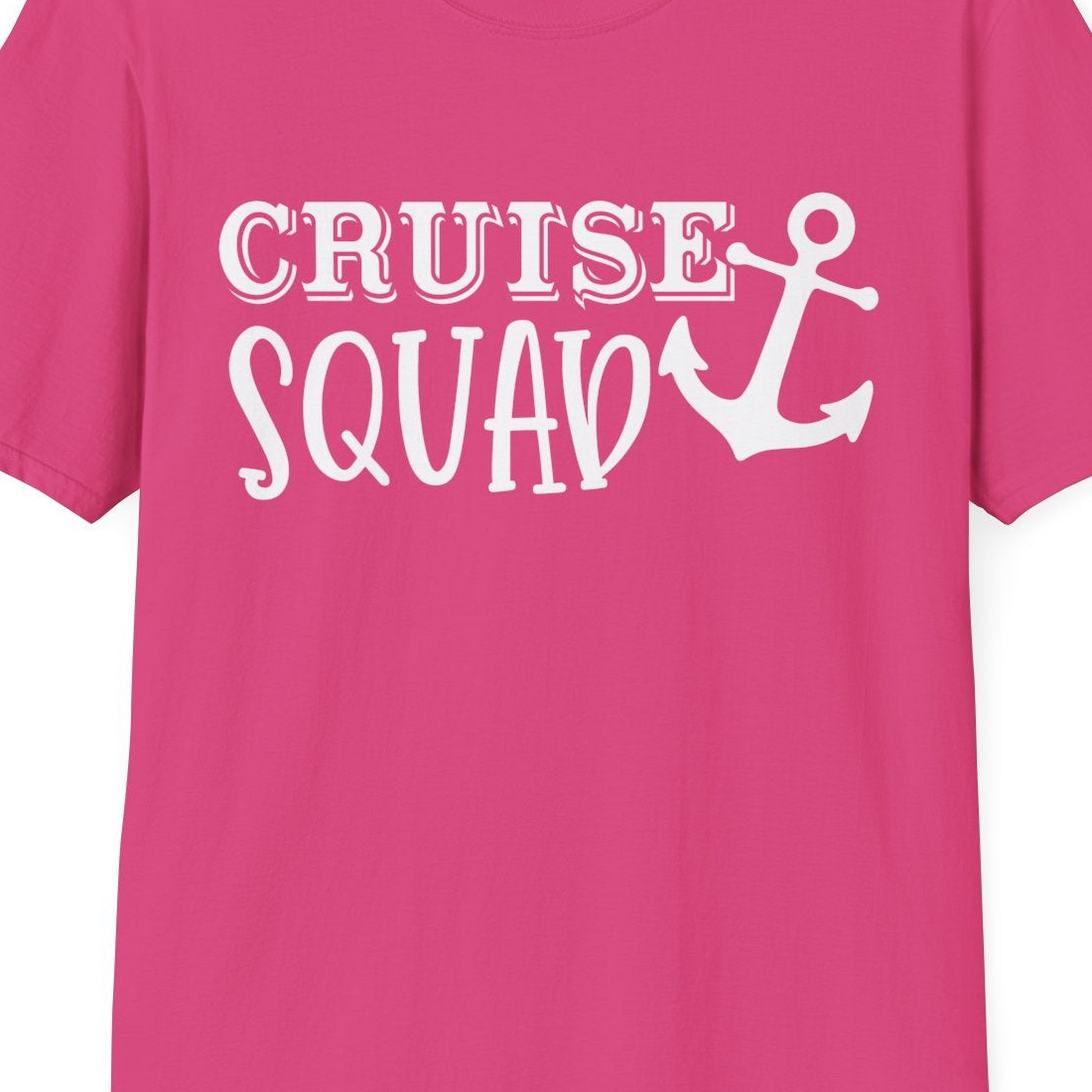 Cruise Squad Nautical Anchor Group Cruise Matching Shirt — T-Shirt T-Shirt – Heliconia – Best Cruise Shirts Close Up