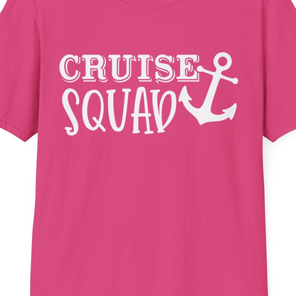 Cruise Squad Nautical Anchor Group Cruise Matching Shirt — T-Shirt T-Shirt – Heliconia – Best Cruise Shirts Close Up