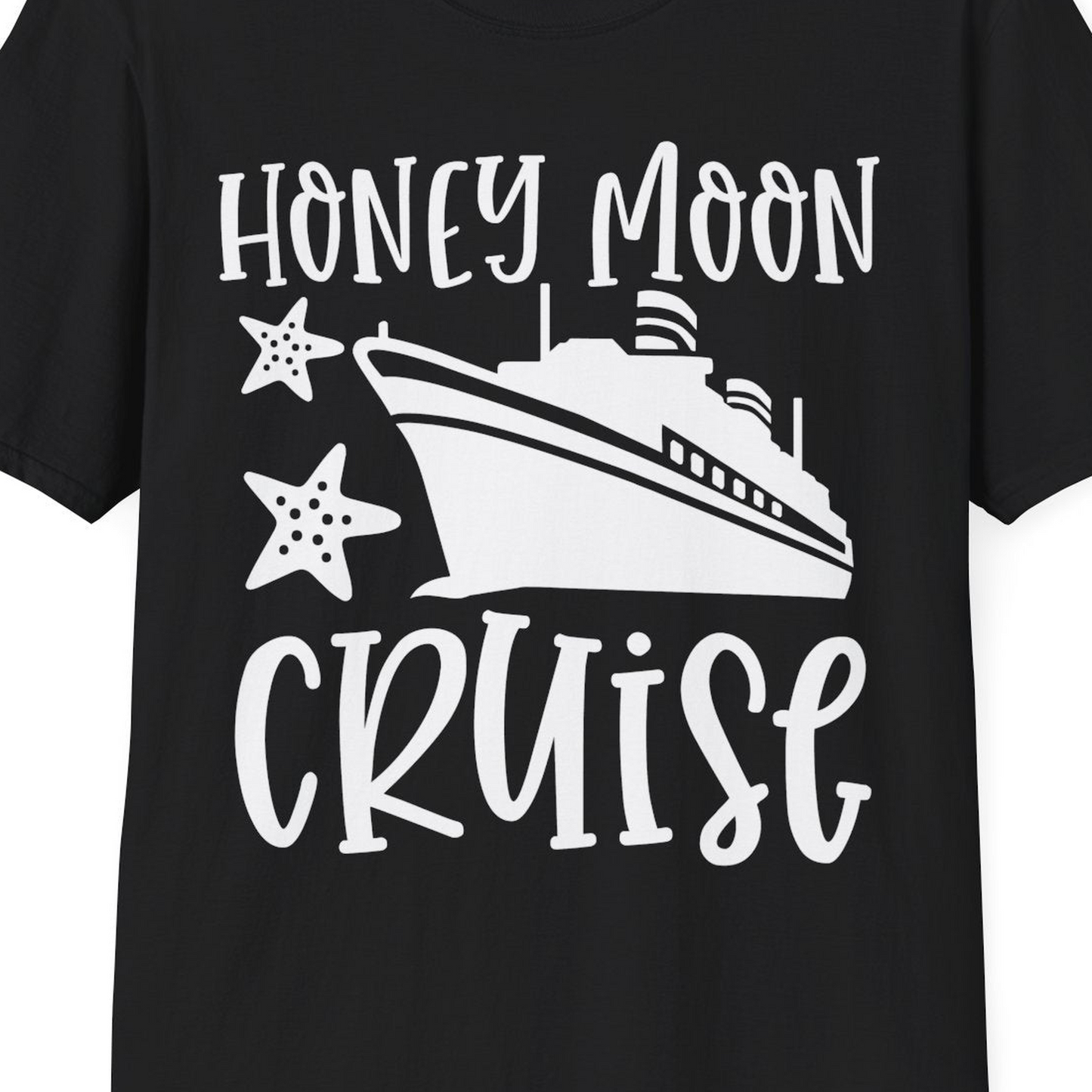 Honeymoon Cruise Shirt T-Shirt – Black – Best Cruise Shirts Close Up