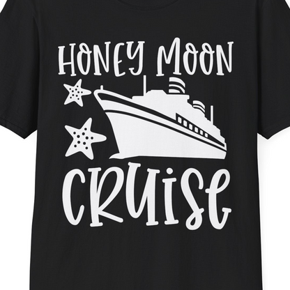 Honeymoon Cruise Shirt T-Shirt – Black – Best Cruise Shirts Close Up