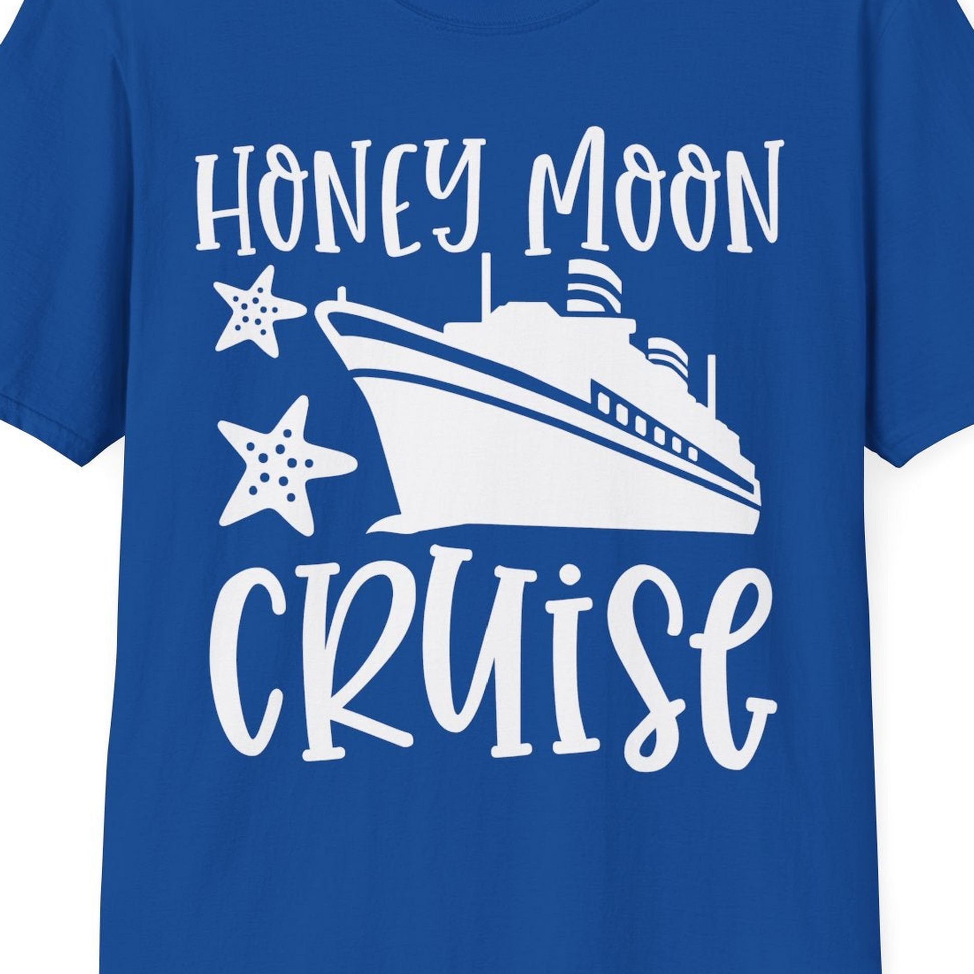 Honeymoon Cruise Shirt T-Shirt – Royal – Best Cruise Shirts Close Up