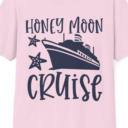 Honeymoon Cruise Shirt T-Shirt – Light Pink – Best Cruise Shirts Close Up