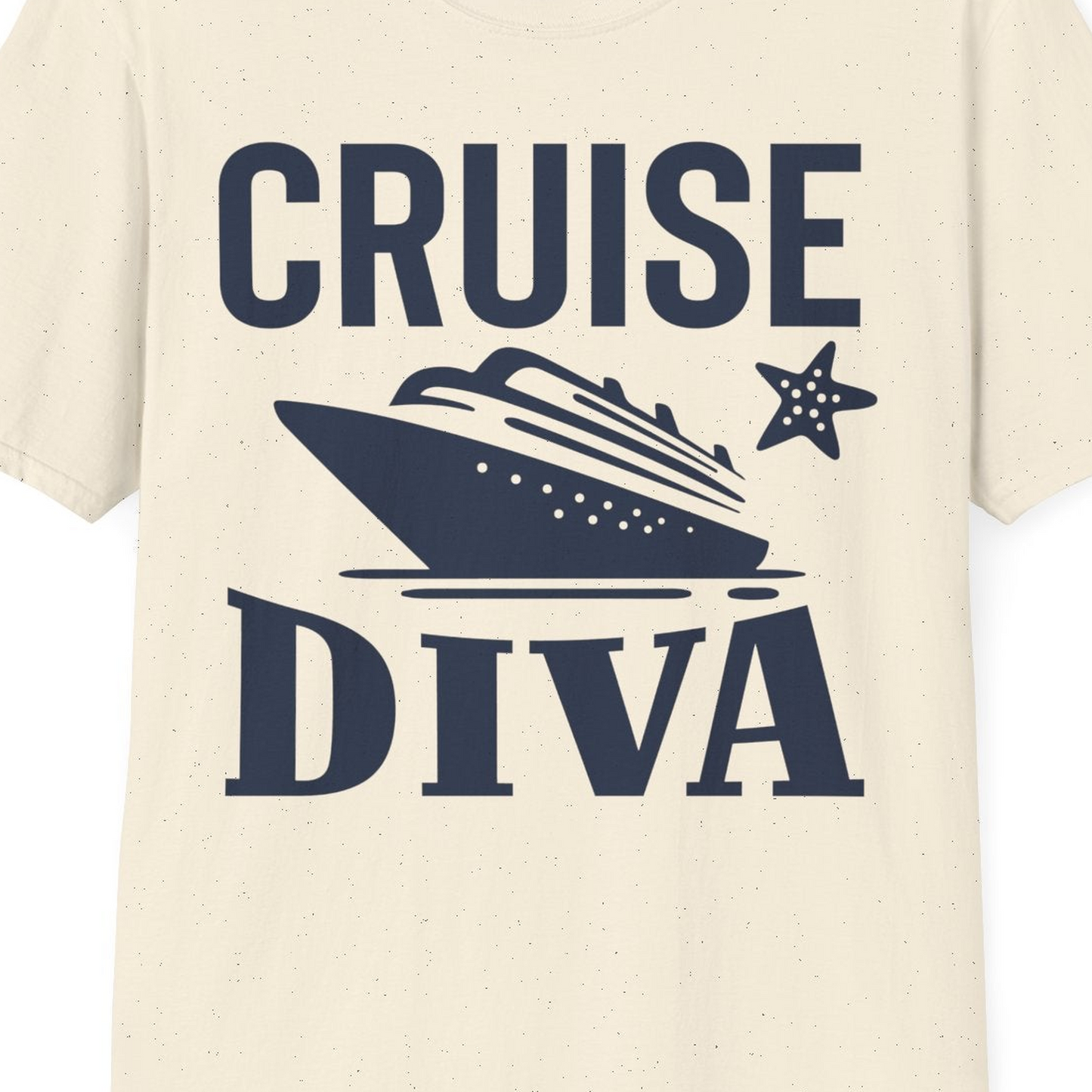 Cruise Diva Shirt T-Shirt – Natural – Best Cruise Shirts Close Up