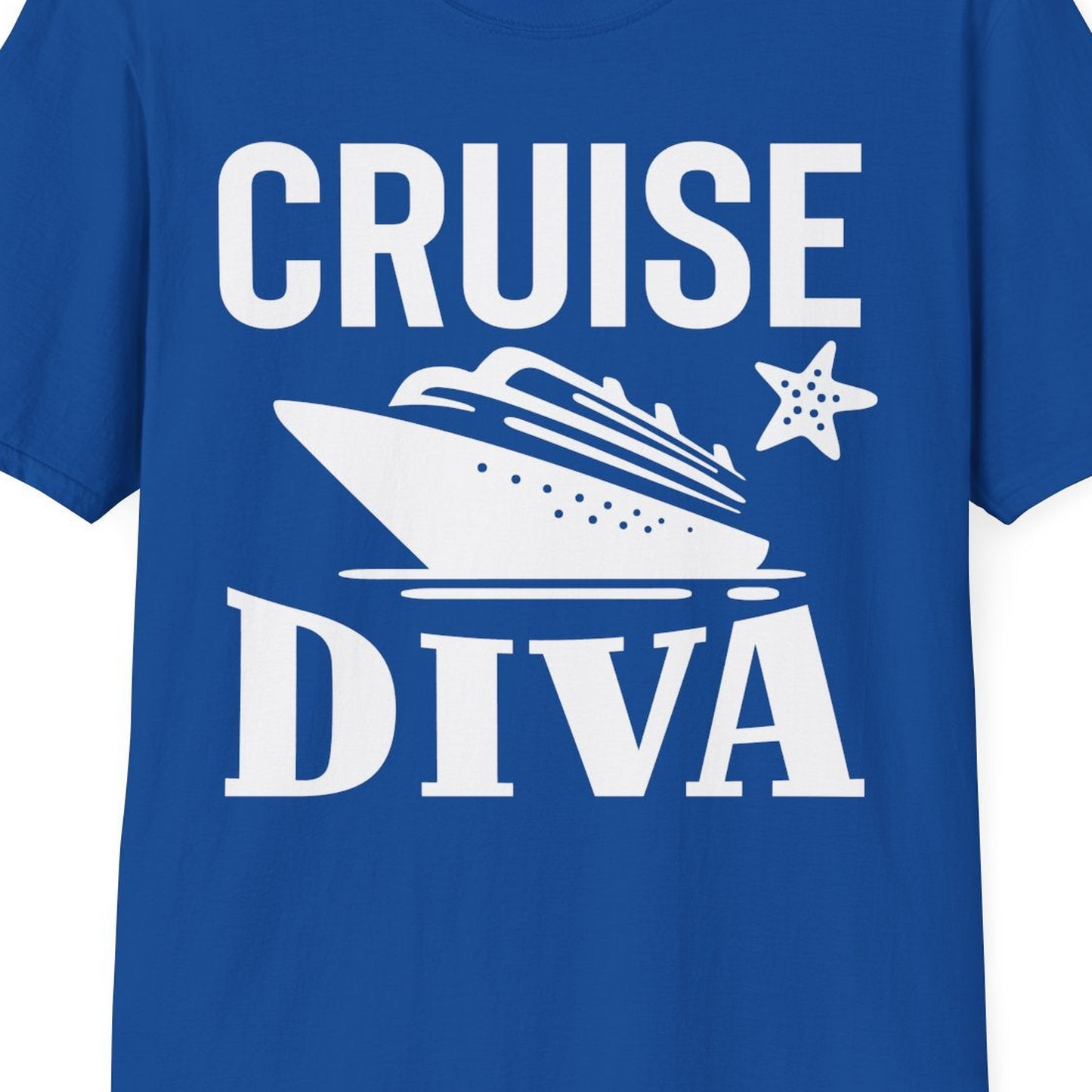 Cruise Diva Shirt T-Shirt – Royal – Best Cruise Shirts Close Up
