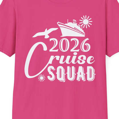 2026 Cruise Squad Shirt Nautical Group Matching Family Vacation Tee — T-Shirt T-Shirt – Heliconia – Best Cruise Shirts Close Up