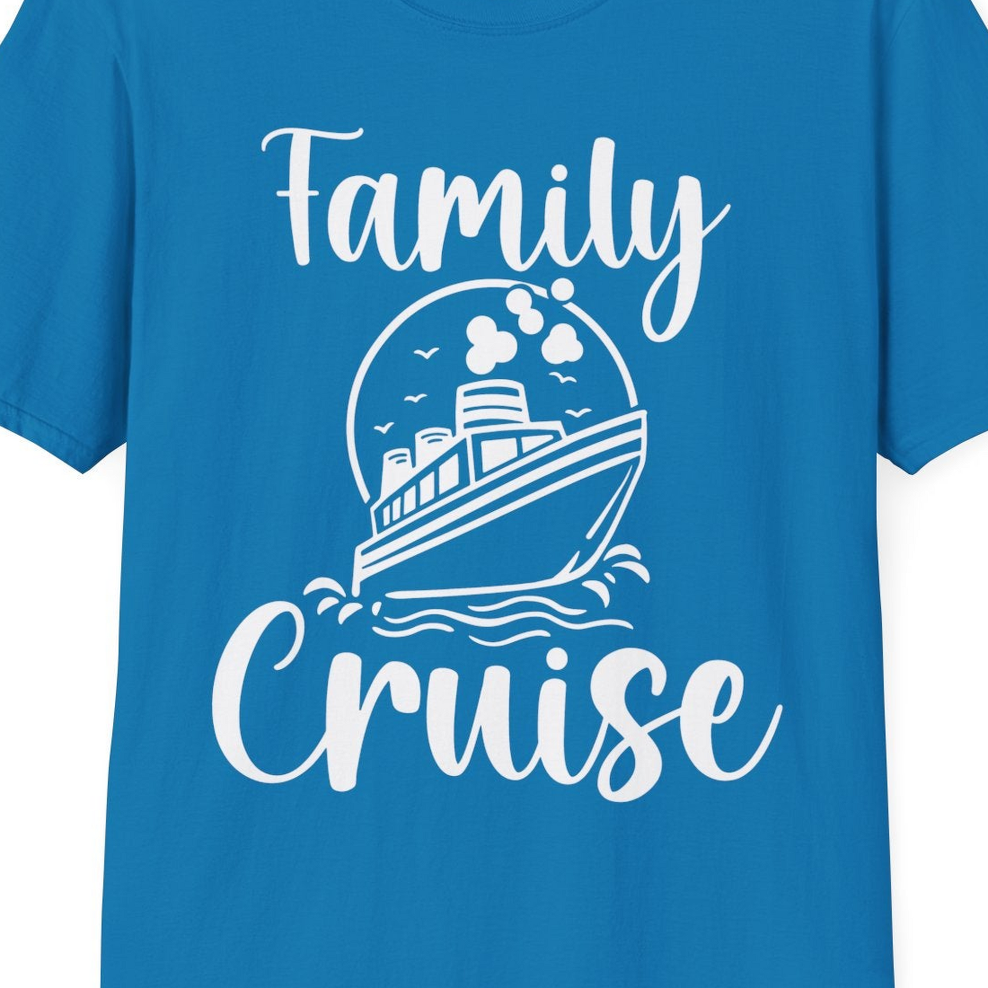 Family Cruise Shirt T-Shirt – Sapphire – Best Cruise Shirts Close Up