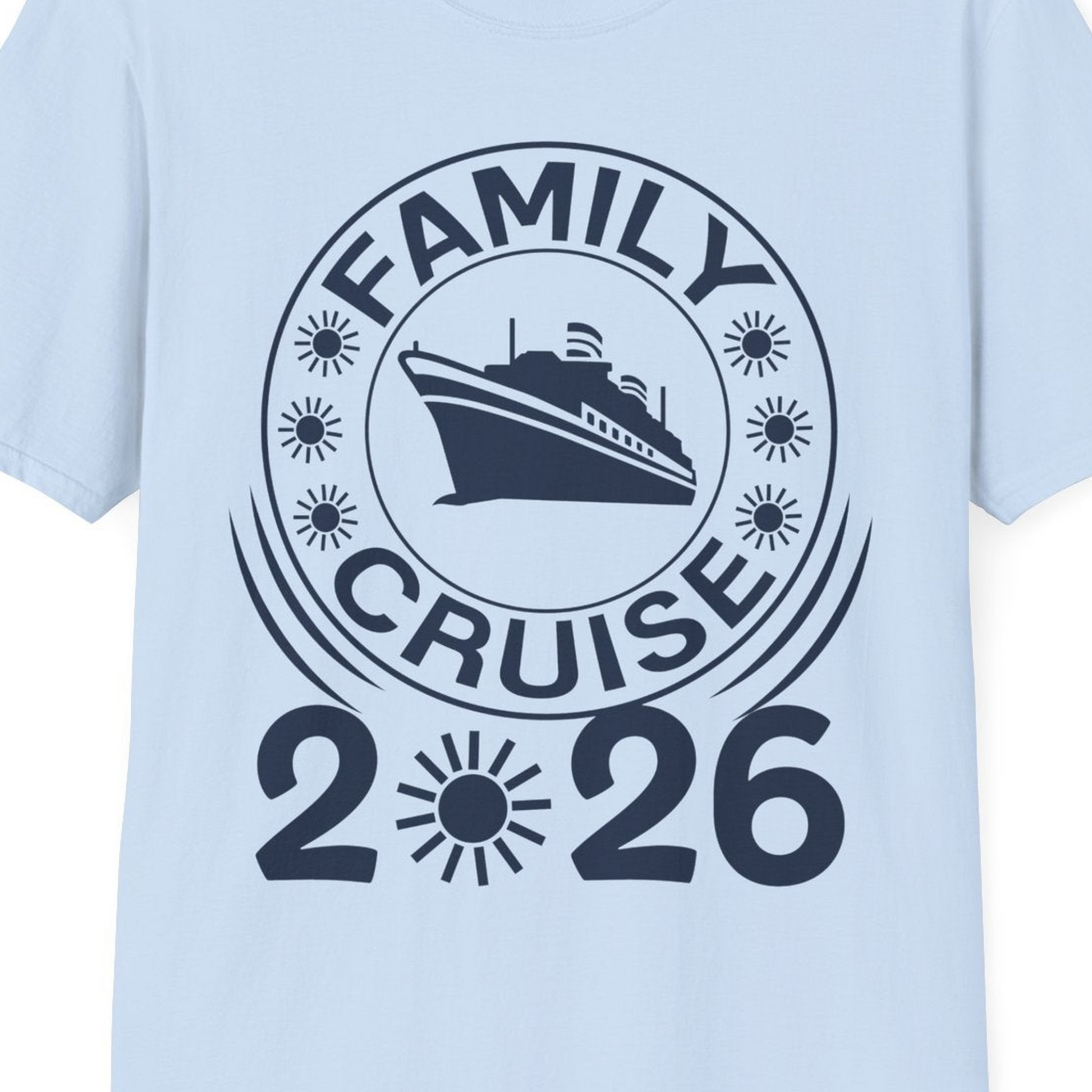 Family Cruise 2026 Shirt T-Shirt – Light Blue – Best Cruise Shirts Close Up