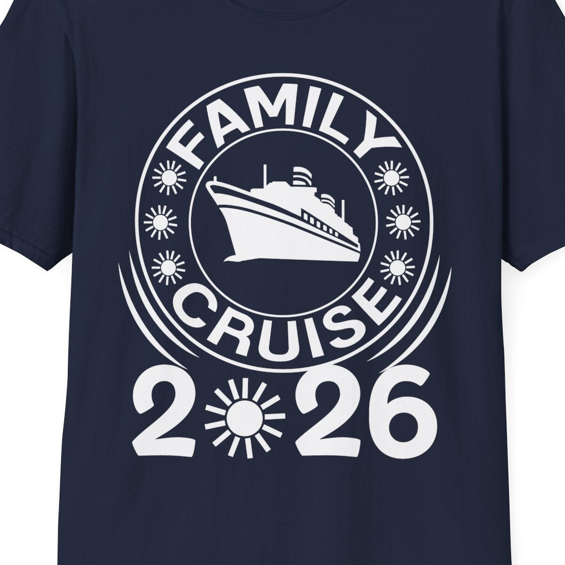 Family Cruise 2026 Shirt T-Shirt – Navy – Best Cruise Shirts Close Up
