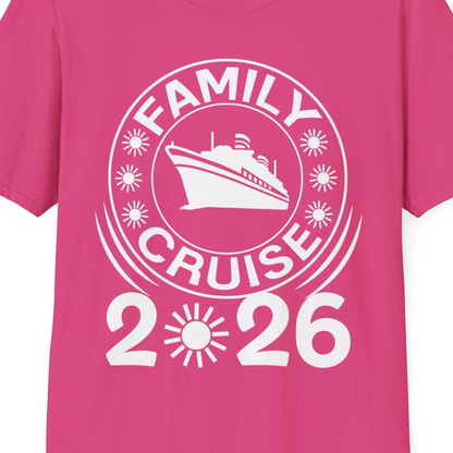 Family Cruise 2026 Shirt T-Shirt – Heliconia – Best Cruise Shirts Close Up