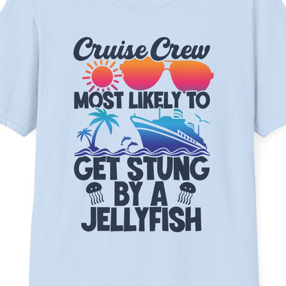 Cruise Crew Shirt T-Shirt – Light Blue – Best Cruise Shirts Close Up