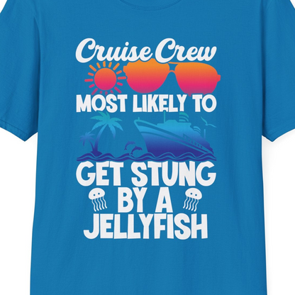 Cruise Crew Shirt T-Shirt – Sapphire – Best Cruise Shirts Close Up