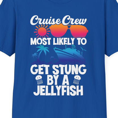 Cruise Crew Shirt T-Shirt – Royal – Best Cruise Shirts Close Up
