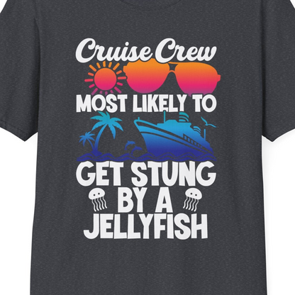 Cruise Crew Shirt T-Shirt – Dark Heather Grey – Best Cruise Shirts Close Up