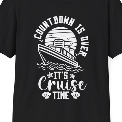 Countdown Is Over T-Shirt – Black – Best Cruise Shirts Close Up