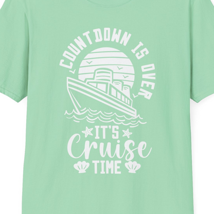Countdown Is Over T-Shirt – Mint Green – Best Cruise Shirts Close Up