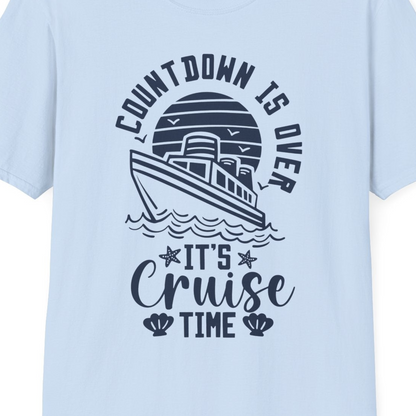 Countdown Is Over T-Shirt – Light Blue – Best Cruise Shirts Close Up