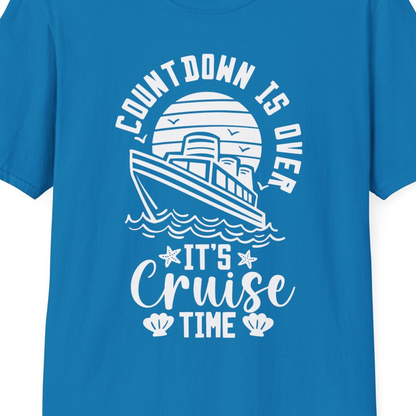 Countdown Is Over T-Shirt – Sapphire – Best Cruise Shirts Close Up