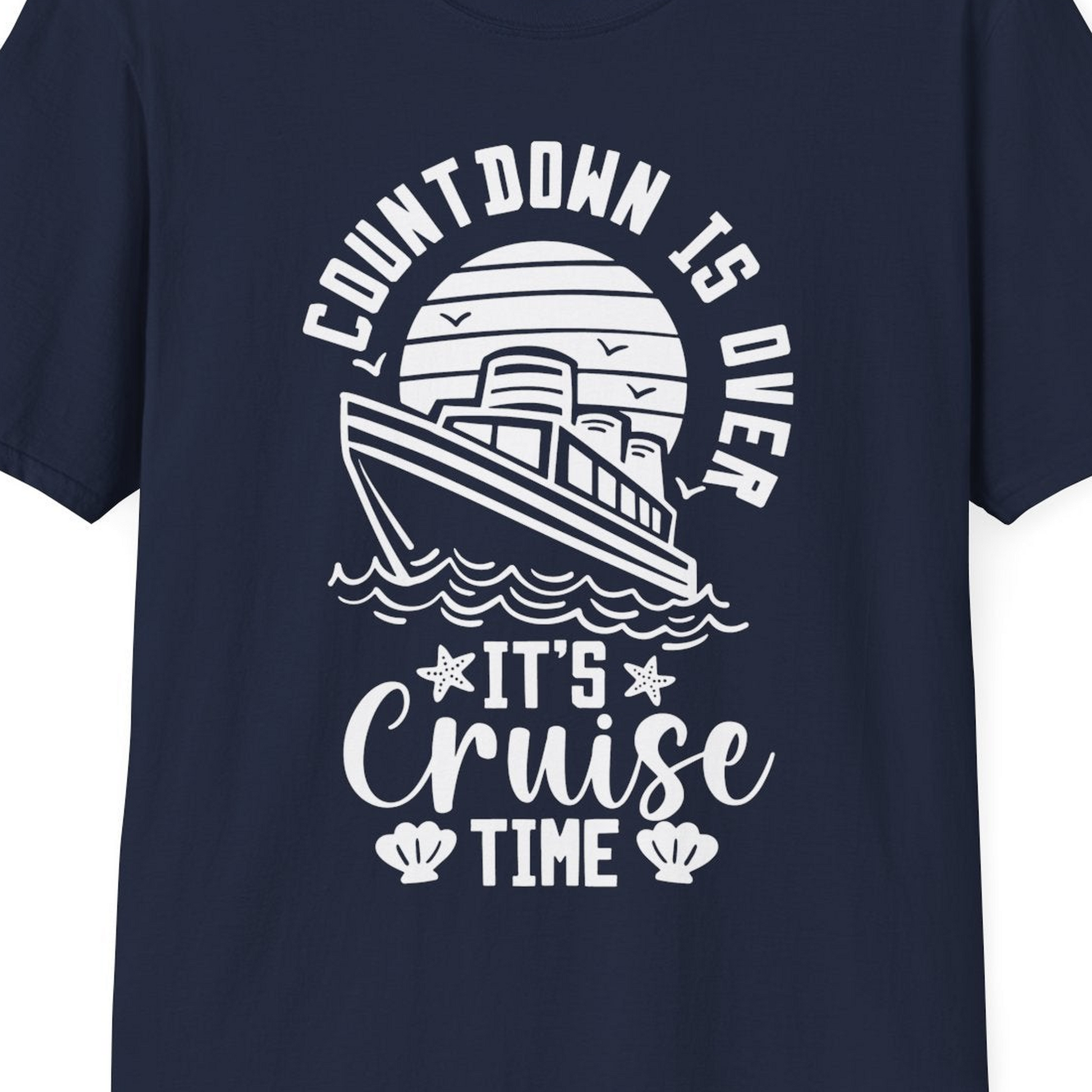 Countdown Is Over T-Shirt – Navy – Best Cruise Shirts Close Up
