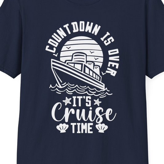 Countdown Is Over T-Shirt – Navy – Best Cruise Shirts Close Up