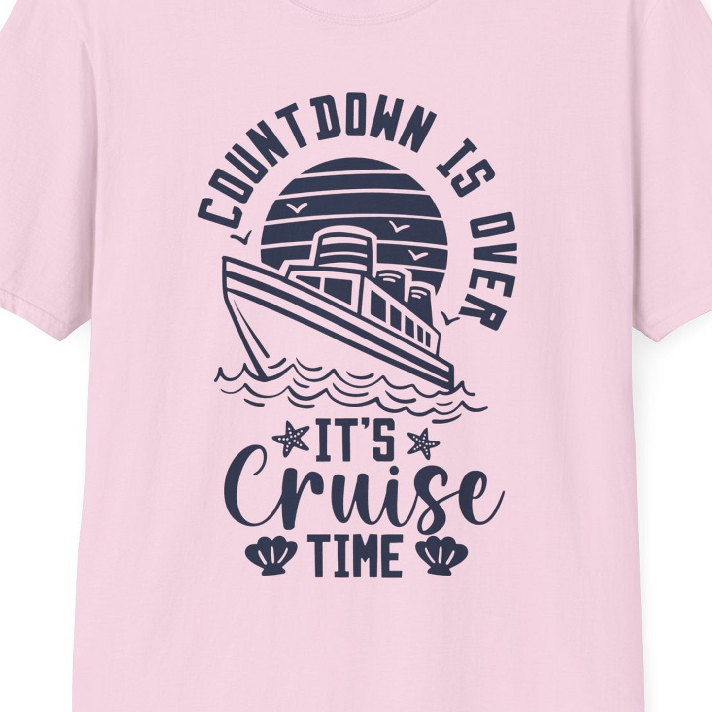 Countdown Is Over T-Shirt – Light Pink – Best Cruise Shirts Close Up