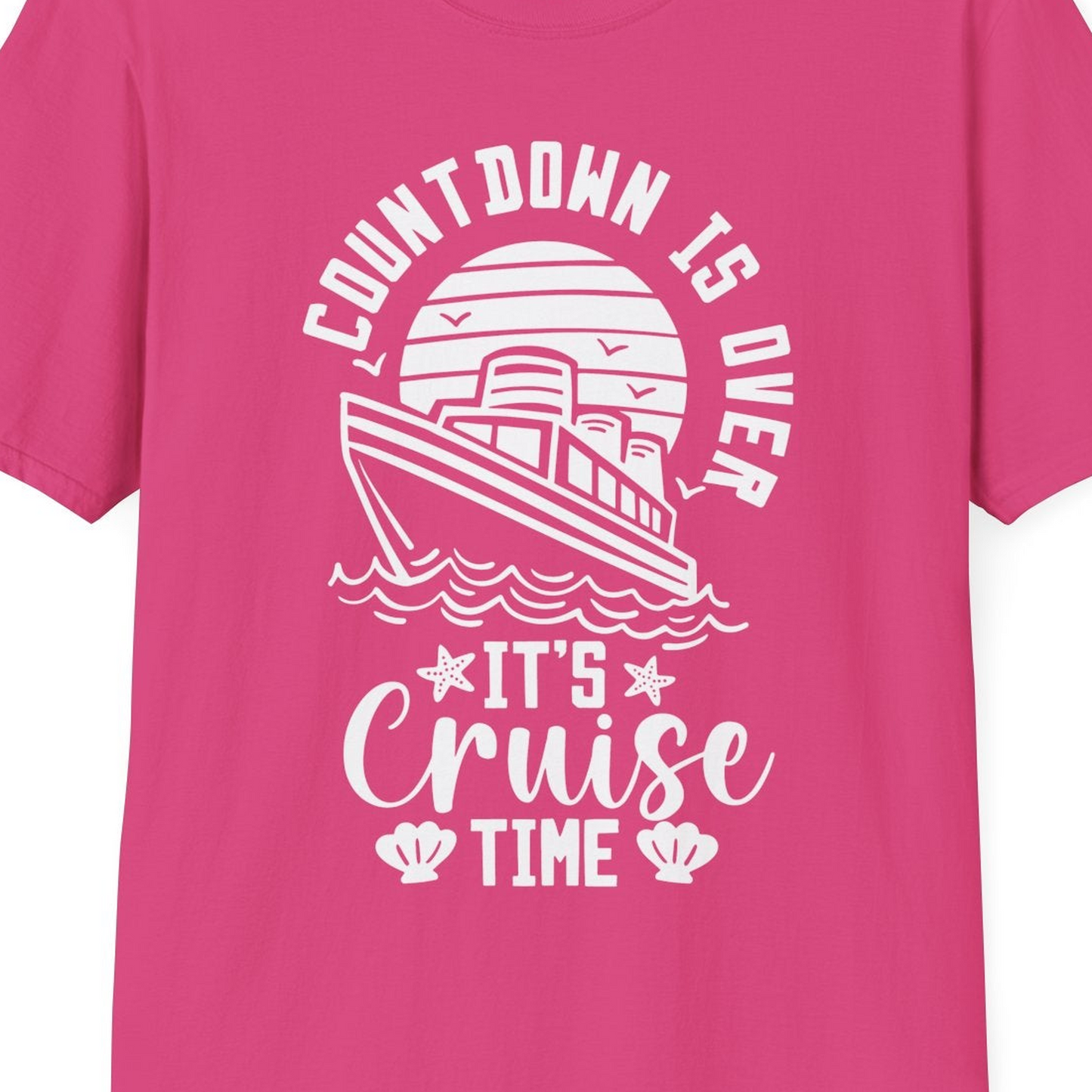 Countdown Is Over T-Shirt – Heliconia – Best Cruise Shirts Close Up
