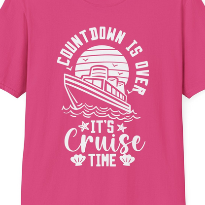 Countdown Is Over T-Shirt – Heliconia – Best Cruise Shirts Close Up