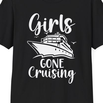 Girls Gone Cruising Group Cruise Shirt T-Shirt – Black – Best Cruise Shirts Close Up
