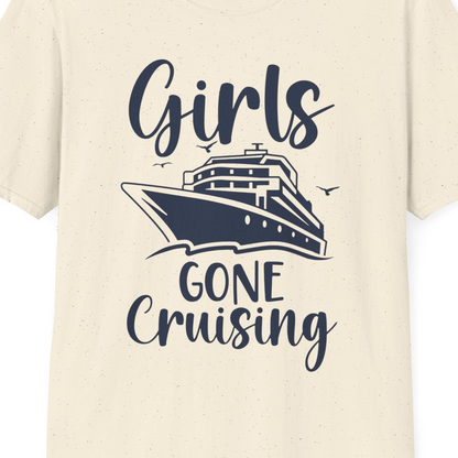 Girls Gone Cruising Group Cruise Shirt T-Shirt – Natural – Best Cruise Shirts Close Up
