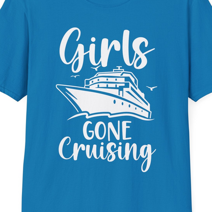 Girls Gone Cruising Group Cruise Shirt T-Shirt – Sapphire – Best Cruise Shirts Close Up
