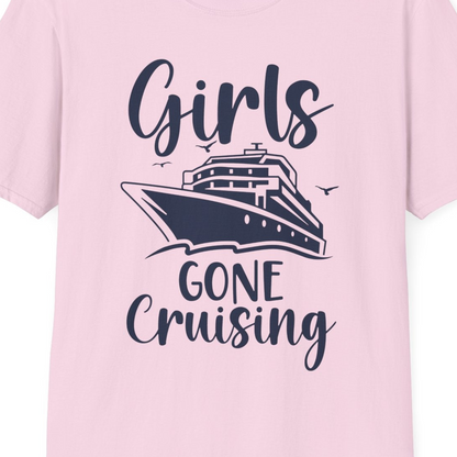 Girls Gone Cruising Group Cruise Shirt T-Shirt – Light Pink – Best Cruise Shirts Close Up