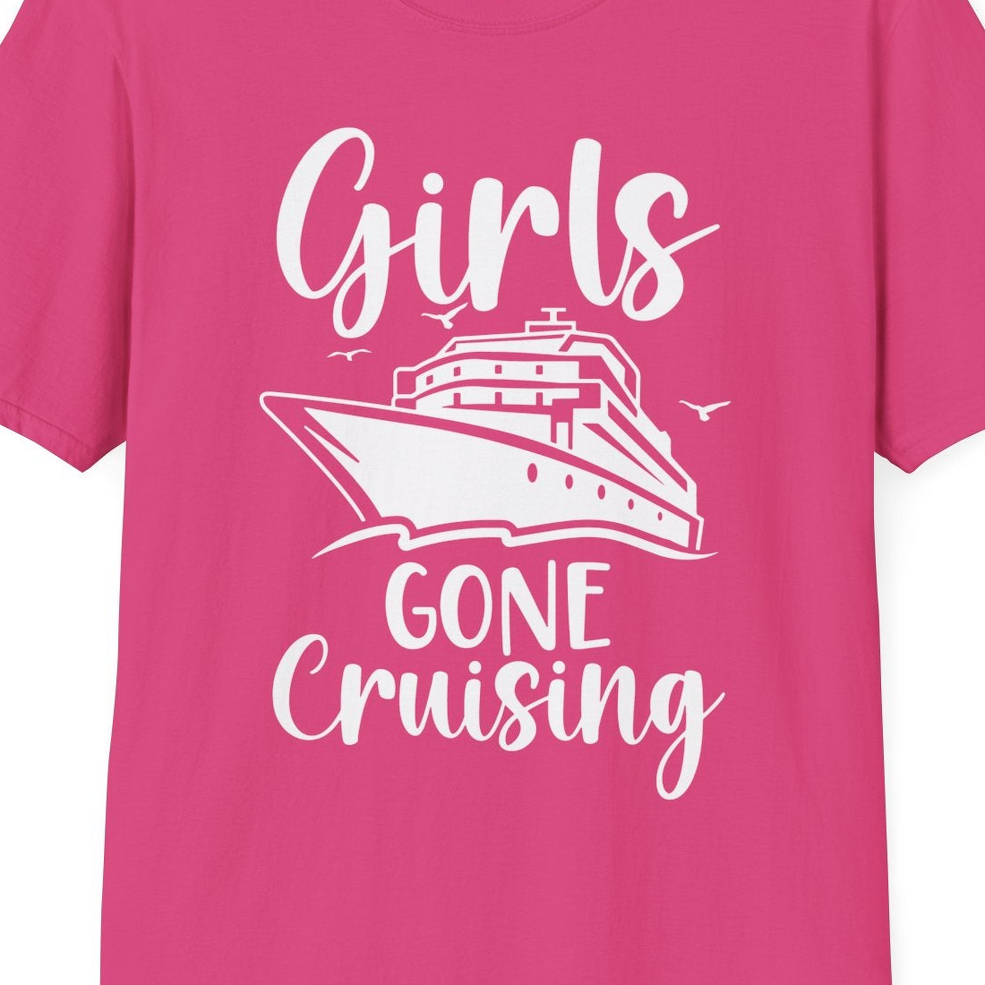 Girls Gone Cruising Group Cruise Shirt T-Shirt – Heliconia – Best Cruise Shirts Close Up