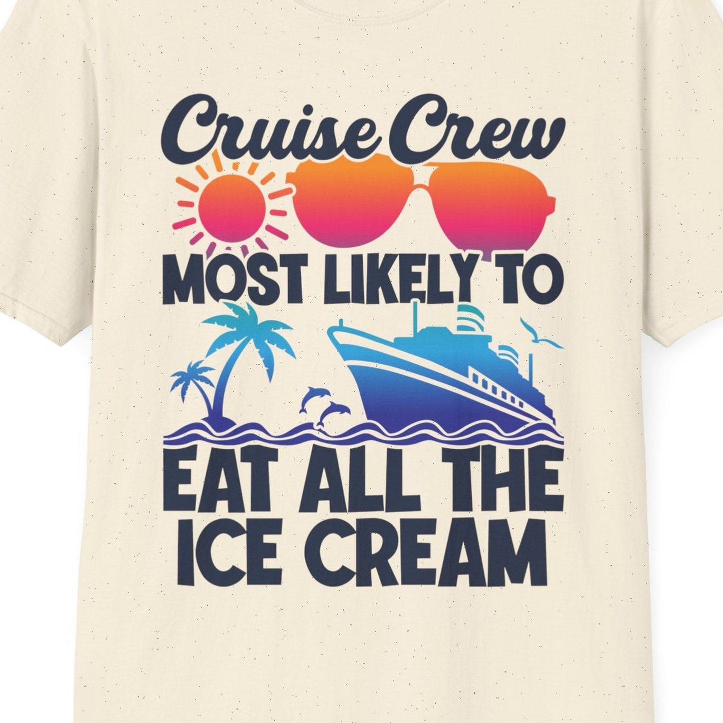 Cruise Crew Shirt T-Shirt – Natural – Best Cruise Shirts Close Up