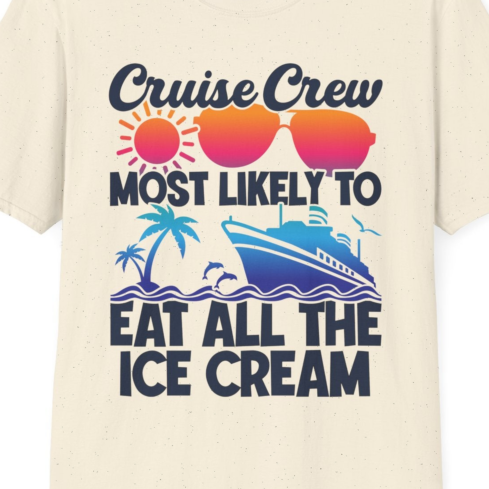 Cruise Crew Shirt T-Shirt – Natural – Best Cruise Shirts Close Up