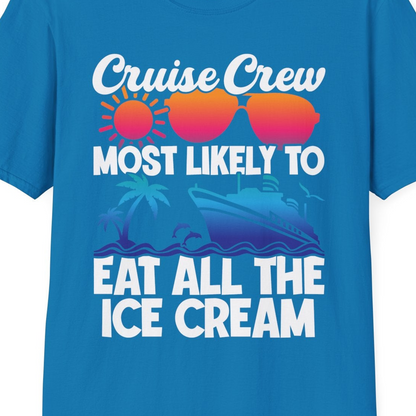 Cruise Crew Shirt T-Shirt – Sapphire – Best Cruise Shirts Close Up
