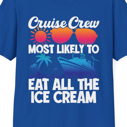 Cruise Crew Shirt T-Shirt – Royal – Best Cruise Shirts Close Up