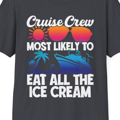 Cruise Crew Shirt T-Shirt – Dark Heather Grey – Best Cruise Shirts Close Up