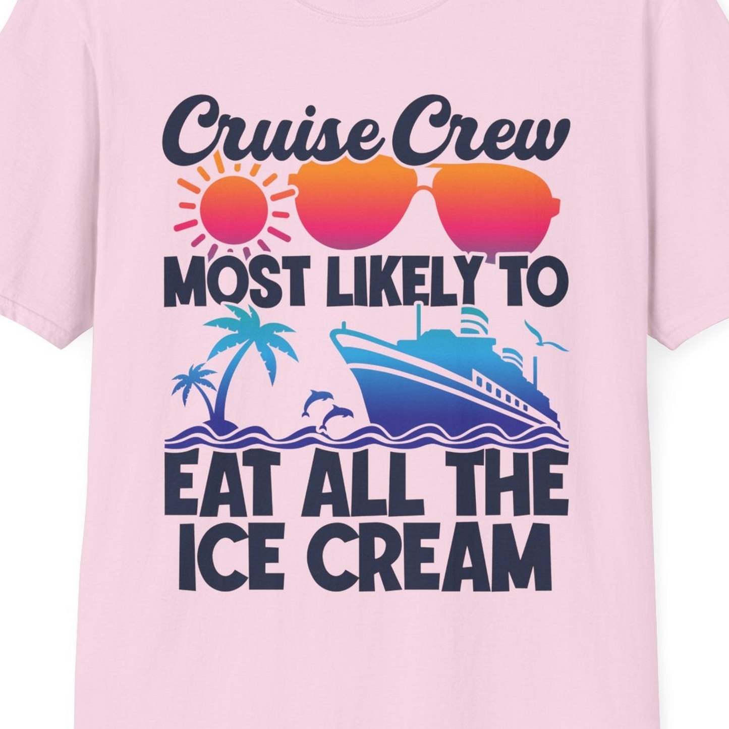 Cruise Crew Shirt T-Shirt – Light Pink – Best Cruise Shirts Close Up