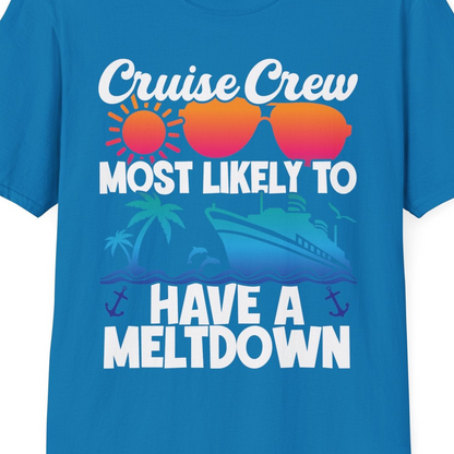 Cruise Crew Meltdown Shirt T-Shirt – Sapphire – Best Cruise Shirts Close Up