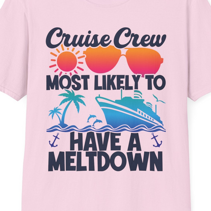 Cruise Crew Meltdown Shirt T-Shirt – Light Pink – Best Cruise Shirts Close Up